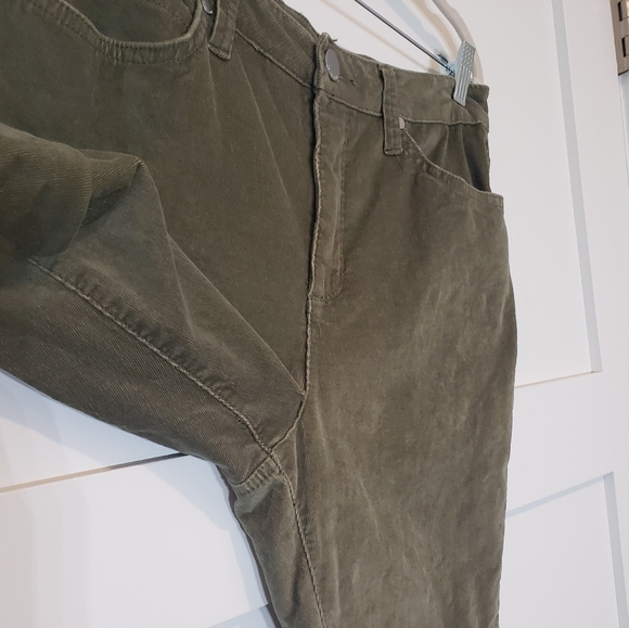 Seven 7 Corduroy Pants Ultra High Rise Skinny Olive Green Cotton Stretch Size 12 - Picture 5 of 16